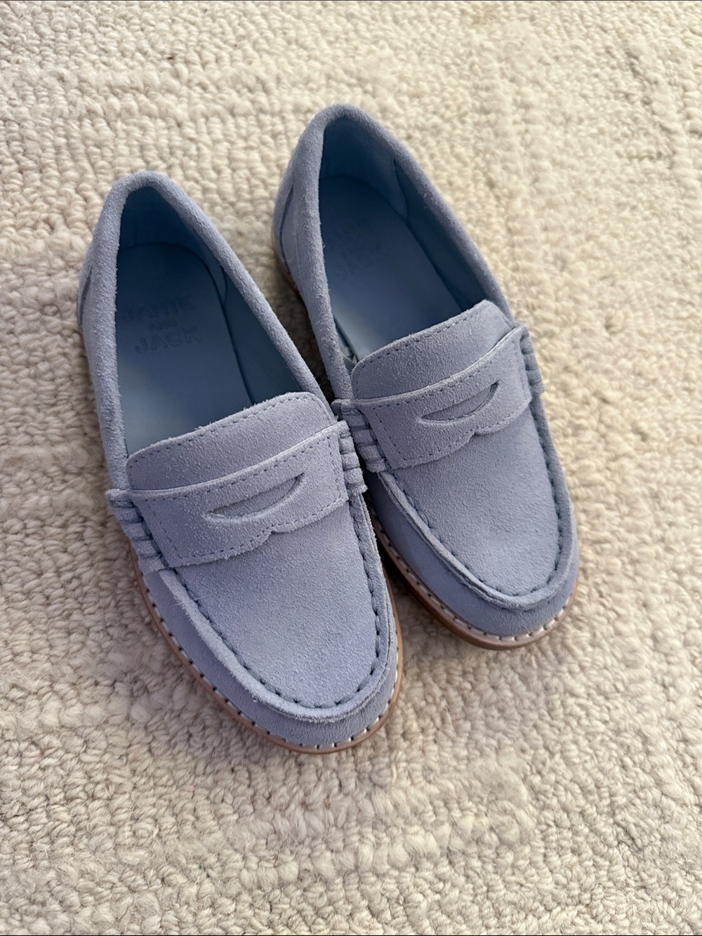 Janie and Jack Boys' Light Blue Suede Penny Loafers